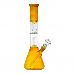 12'' 2 Dome Perc Colored Water Pipe [JA51]