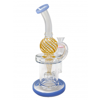 9" Color Swirl Ball Recycler Water Pipe [JD699] 