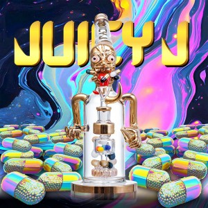 Juicy J - 14" Gold Plated Capsule Friend Matrix Perc Water Pipe