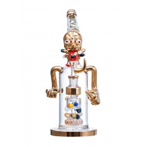 Juicy J - 14" Gold Plated Capsule Friend Matrix Perc Water Pipe