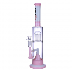 Chill Glass - 17" 5mm Dual Chamber Perc Straight Water Pipe