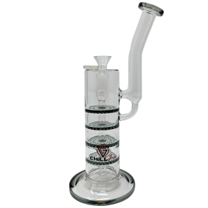 Chill Glass -10.5" 4 Honeycomb Perc Water Pipe 14Female - [JLD-04]