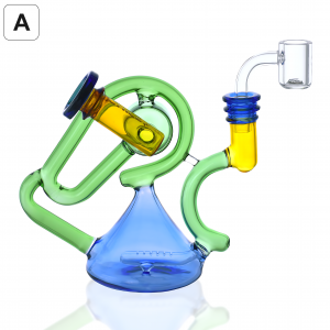 Chill Glass - 5.5" Artistic Swirl Inline Perc Recycler Dab Rig