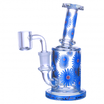 Chill Glass - 6" 5mm Floral Design Mini Dab Rig