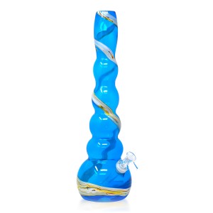 16" Triple Bubble Soft Glass Water Pipe - Glass On Glass [L2120G] 