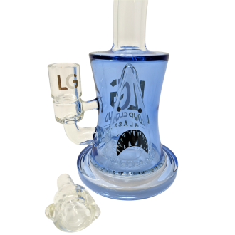 8" Loud Cloud Glass Shark Perc Water Pipe [10278]