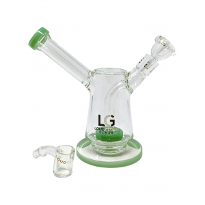 8" Loud Cloud Glass Showerhead Perc Water Pipe Rig with Bowl & Banger - [EI-106]