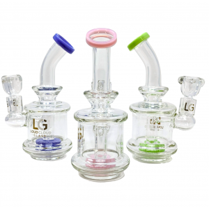 7" Loud Cloud Glass Slyme Accent Showerhead Perc Water Pipe with Bowl & Banger - [SE-104]