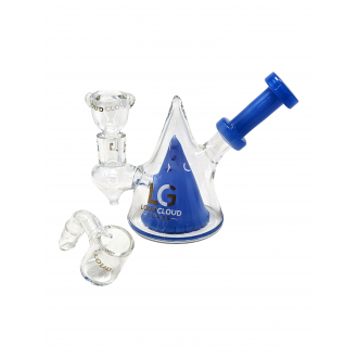 5" Loud Cloud Glass Pyramid Perc Water Pipe with Bowl & Banger - [SI-102]