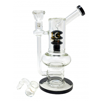 9" Loud Cloud Glass Triple Matrix Perc W/ Single Honeycomb Perc Water Pipe W/ Banger - [TE-107]