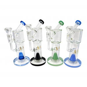 9" Loud Cloud Glass Side Carb Tornado Perc Water Pipe W/ Banger - [TE-108]