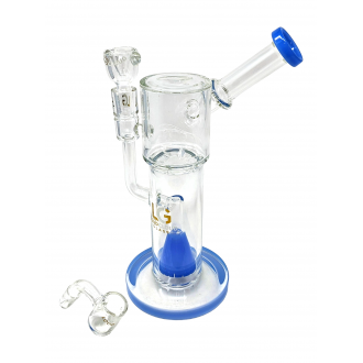 9" Loud Cloud Glass Side Carb Tornado Perc Water Pipe W/ Banger - [TE-108]