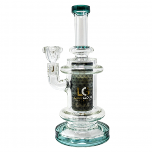 Loud Cloud - 10" Circular Flower Motif Art W/ Matrix Perc Water Pipe - [TE-130]