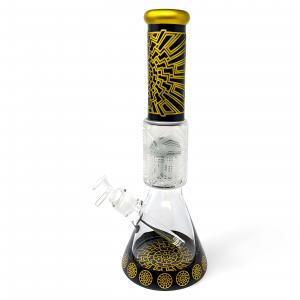 On Point Glass - 15" Chakra Art's Aura, Tree Perc Sand Blasted Water Pipe [MB1416-1]