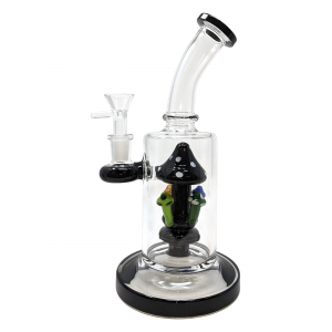 9.5" Bent Neck Mushroom Perc Water Pipe [MB818]