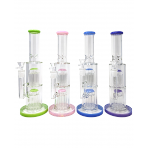 12" Double Tree Perc Water Pipe [MB820]