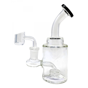 6" Assorted Mini Color Rim Matrix Perc Cylinder Water Pipe Rig - [MRJ21-B]