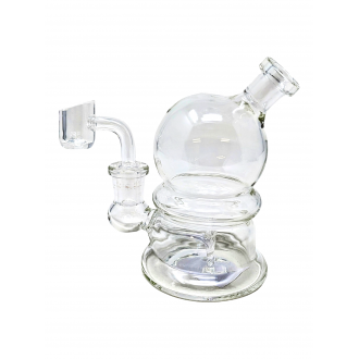 4" Mini Clear Bubble Stacked Water Pipe Rig - [MRJ21-H]