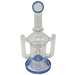 Mini Color Perc Dual Horn Cylinder Water Pipe - [M14]