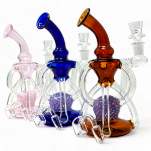 8" Lacto-Hexa-Sphere Art W/ 4mm Quartz Banger Recycler - [RC3]