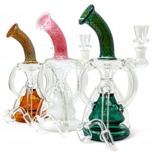 8" Buzzhive Art Beaker Body W/ 4mm Quartz Banger Recycler - [RC5-AM]