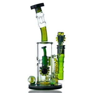 10" Dicro Milli Marble with Inline Honeycomb Perc Bong