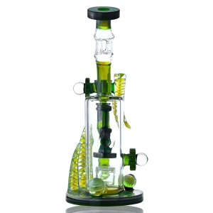 10" Dicro Milli Marble with Inline Honeycomb Perc Bong