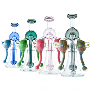 7.5" Sphereo Showerhead Perc Recycler Water Pipe - Glow in the Dark