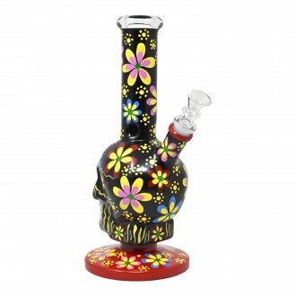 10.5" Sugar Skull Bloom - Smokin' Spirits Water Pipe