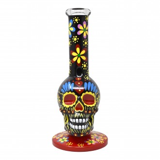 10.5" Sugar Skull Bloom - Smokin' Spirits Water Pipe