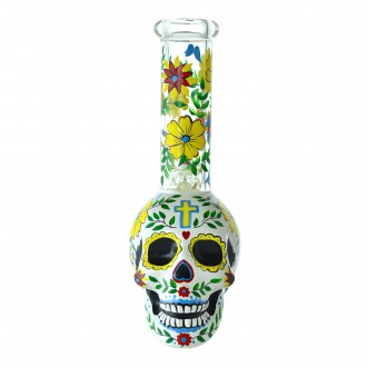 9" Sugar Skull Fiesta - Mexican Bloom Water Pipe