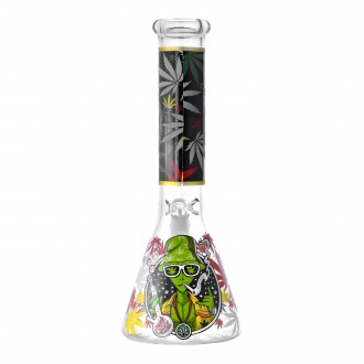 10" Leaf Me In Space Chill Alien Beaker Water Pipe - Glow in the Dark