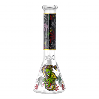 10" Chillin' Alien Beaker Water Pipe - Glow in the Dark