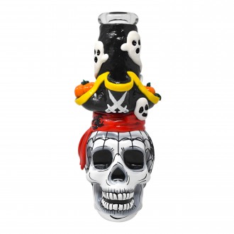 9" Ghost Pirate Skull Water Pipe