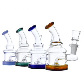 4.5" Bent Neck Showerhead Perc Mini Water Pipe - Assorted