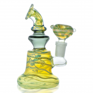 5.5" Gold Fumed Reptile Art Beaker Water Pipe - Assorted