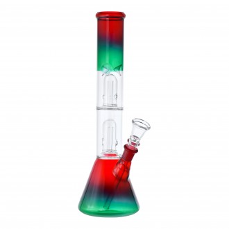 12" Double Dome Perc Multicolor Water Pipe - Assorted