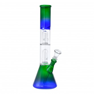 12" Double Dome Perc Multicolor Water Pipe - Assorted