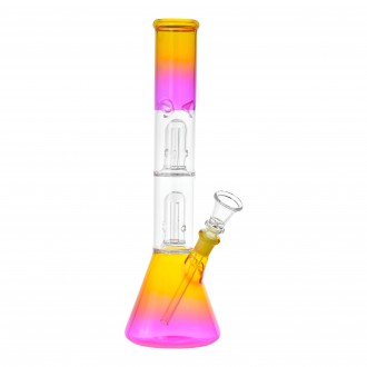 12" Double Dome Perc Multicolor Water Pipe - Assorted