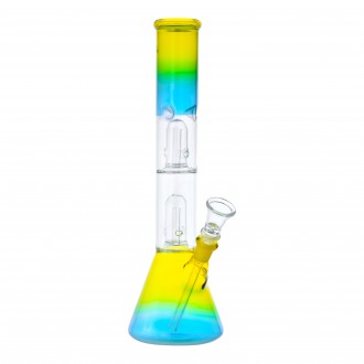 12" Double Dome Perc Multicolor Water Pipe - Assorted