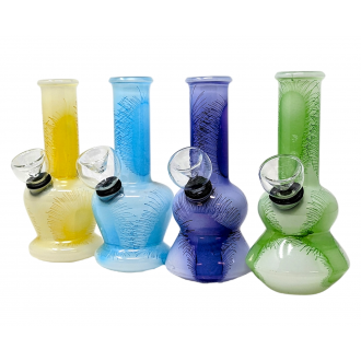 5" Asst Color Flower Design GOR Water Pipe - [RJA64]