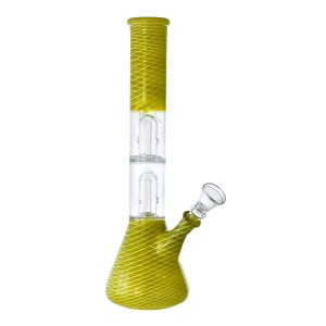 12'' 2 Dome Perc Colored Net Water Pipe - [RJA77]