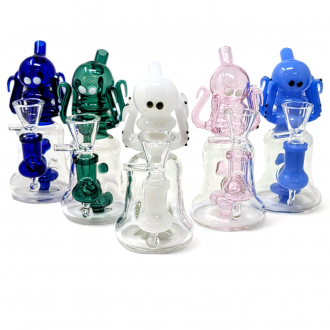 6" Assorted Colors Octopus Art Shower Head Perc Water Pipe [RJA84]