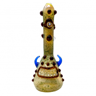 9" Fumed Frit Art Ancient Demon Water Pipe - [RKD28]