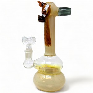 8" Fumed Glass Majestic Beauty Round Flask Water Pipe - [RKD50]