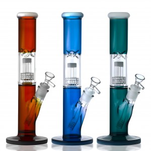 12" Dual Tone Matrix Perc Straight Water Pipe