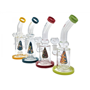 8" Assorted Design Art Perc Water Pipe [SAJ08]