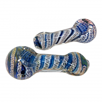 3.5" Gold Fumed Art Double Glass Hand Pipe (Pack of 2) [SG2554]