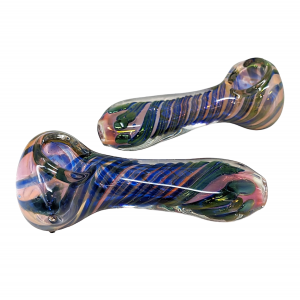 3.5" Gold Fumed Art Hand Pipe (Pack Of 2) [SG2563]