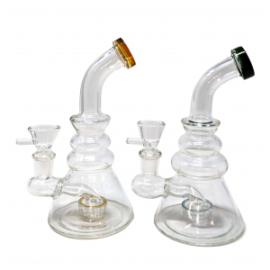 6" Mini Double Ring Neck Showerhead Perc Beaker Water Pipe Rig - [SG2620]